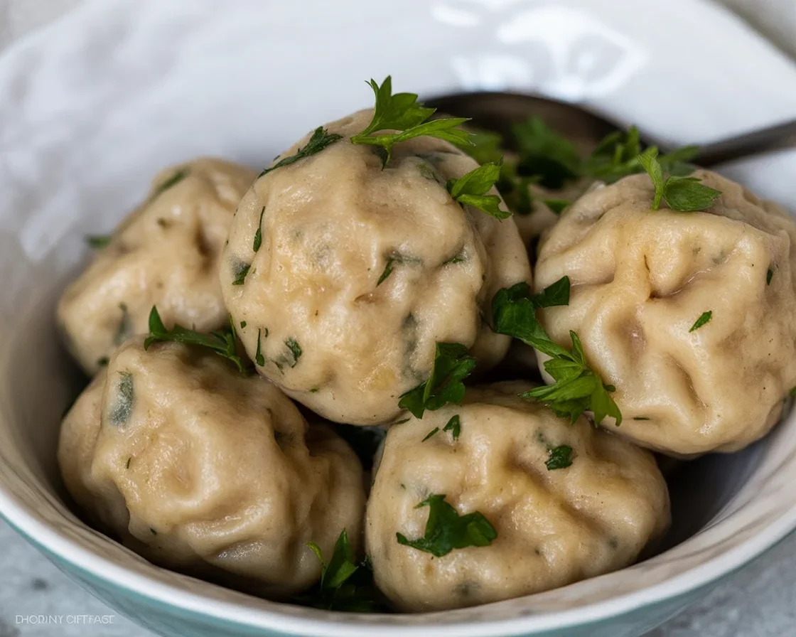 Ein einfaches Rezept für klassische Semmelknödel mit alten Brötchen.