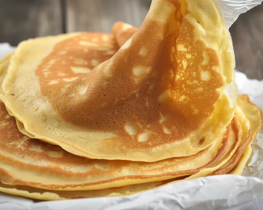 Vegane Pfannkuchen ohne Ei und Mineralwasser, leckeres Rezept für ein pflanzliches Frühstück.