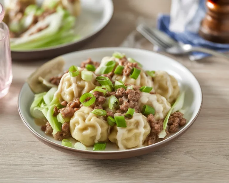 Klassisches Rezept für Semmelknödel mit Champignonrahm und Feldsalat.