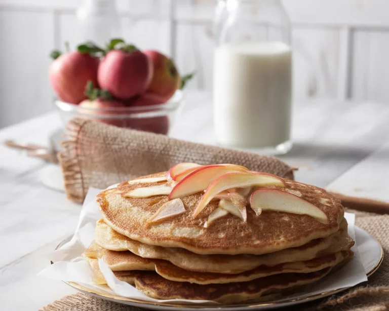 Vegane Pfannkuchen mit Äpfeln, gesund und lecker, einfach zubereitet, pflanzlich!
