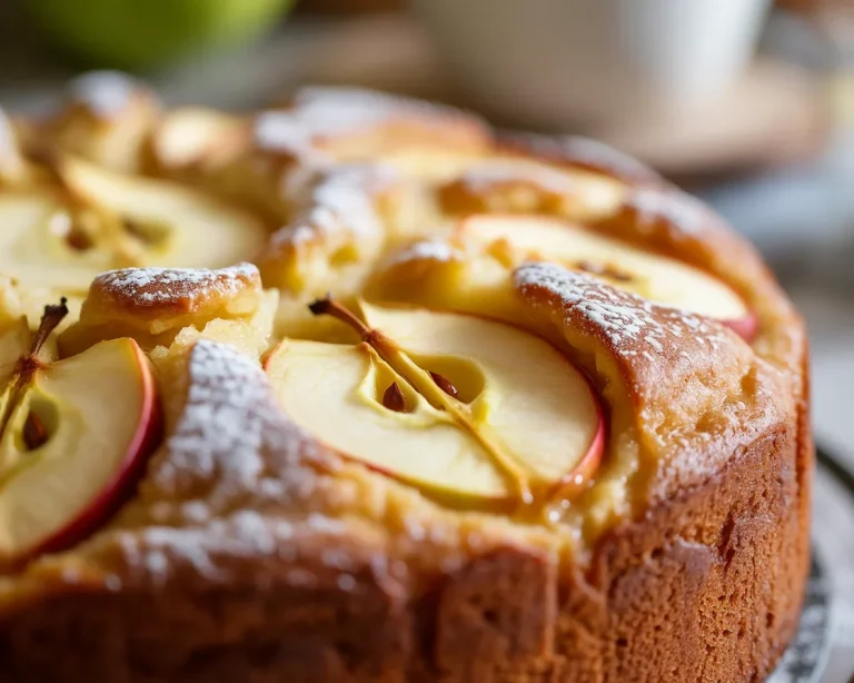 Saftiger Apfelkuchen nach traditionellem Rezept mit Äpfeln und Streuseln.