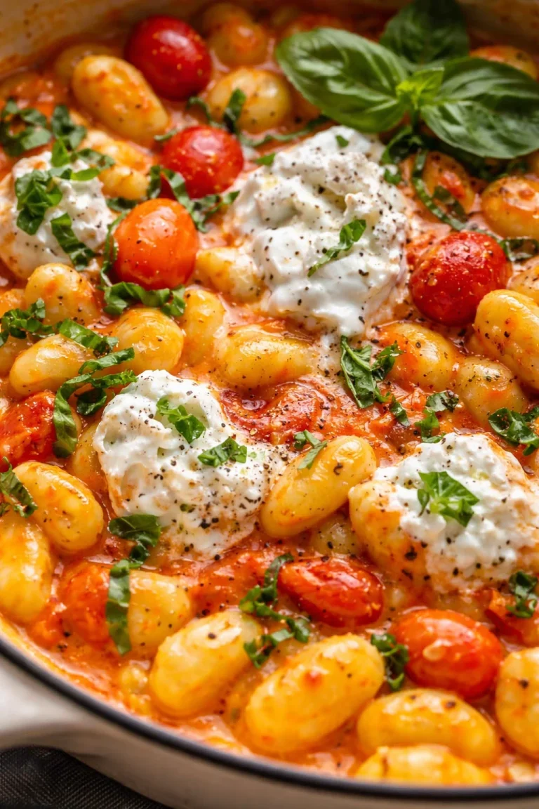 Cremige Tomaten-Gnocchi in einer Pfanne zubereitet