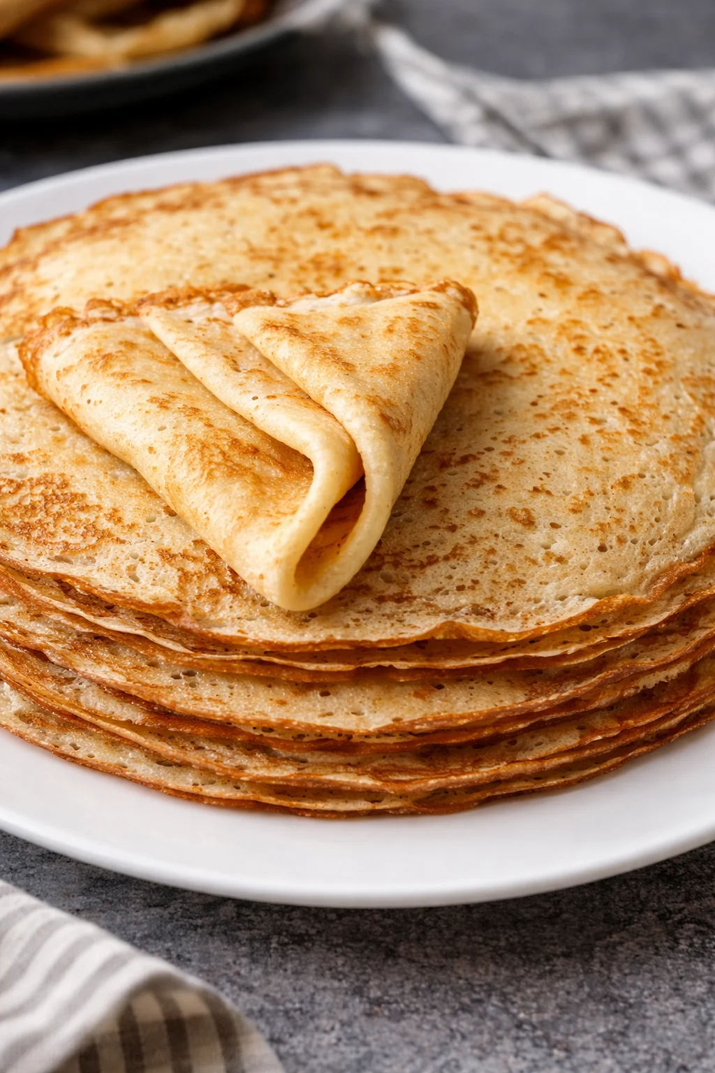 Leckere Blini-Pfannkuchen serviert mit verschiedenen Toppings.