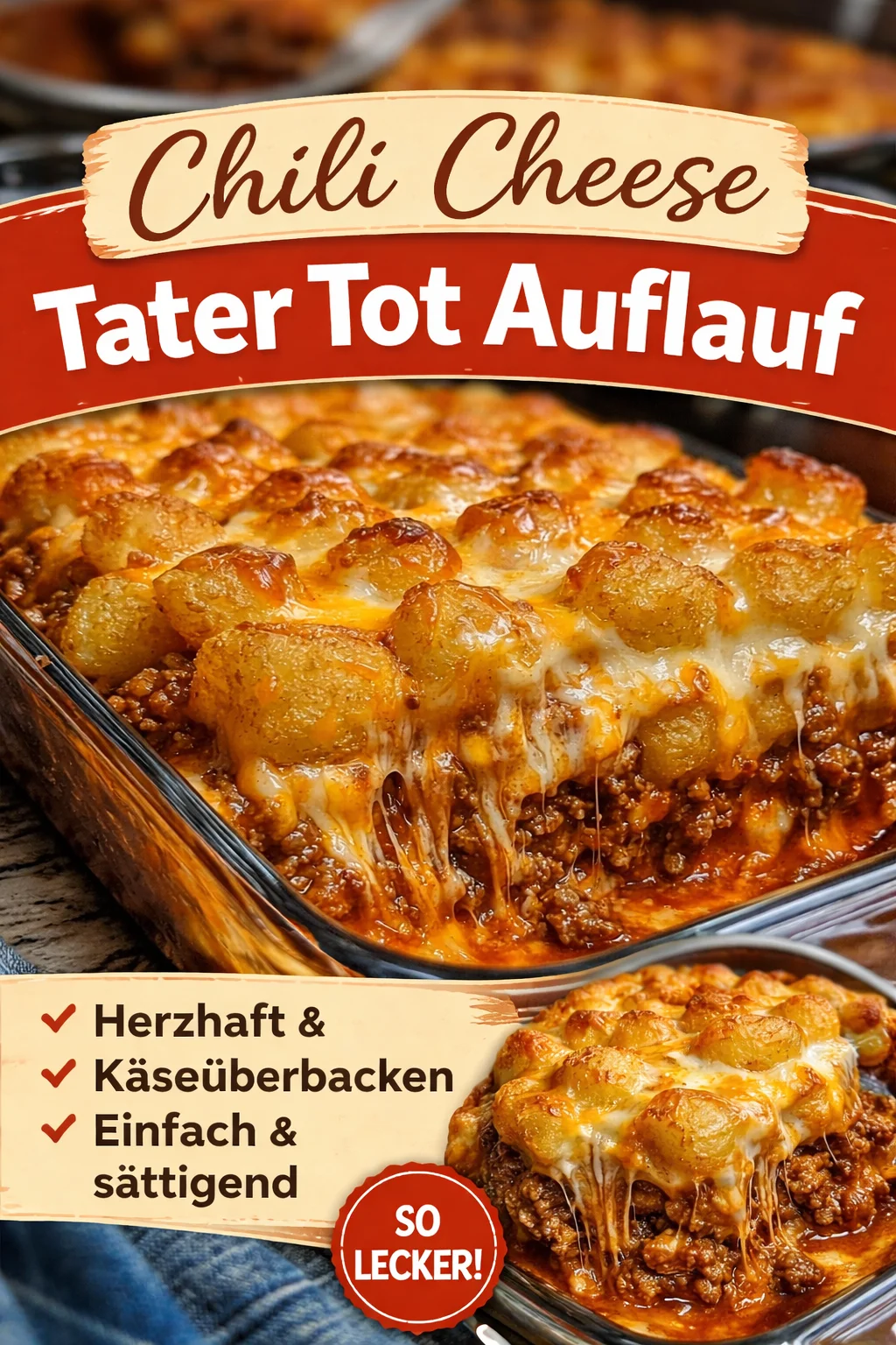 Chili-Käse-Tater-Tot-Auflauf: Ein Lieblingsgericht der Familie!