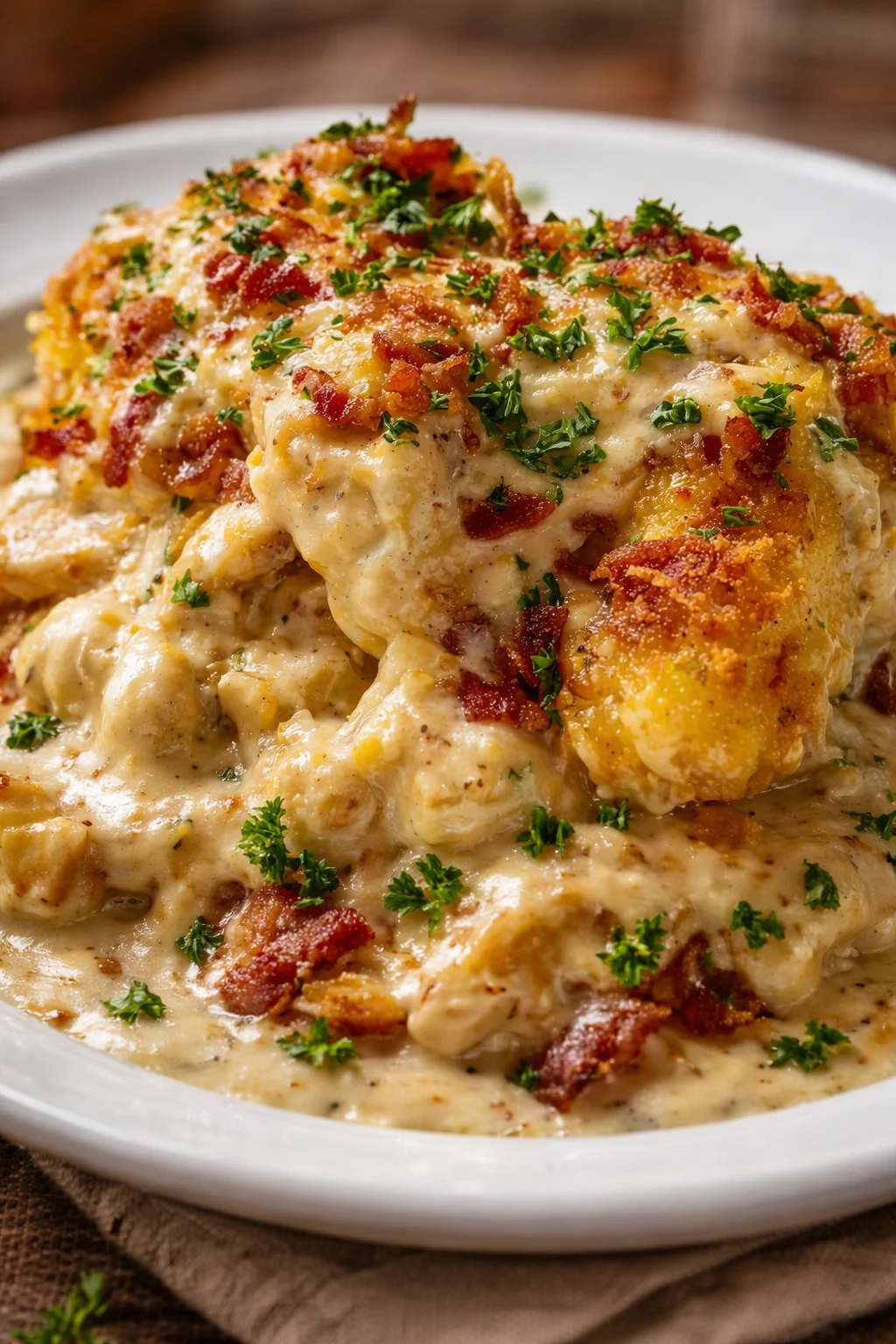 Leckerer Cowboy-Auflauf mit Fleisch, Gemüse und Käse