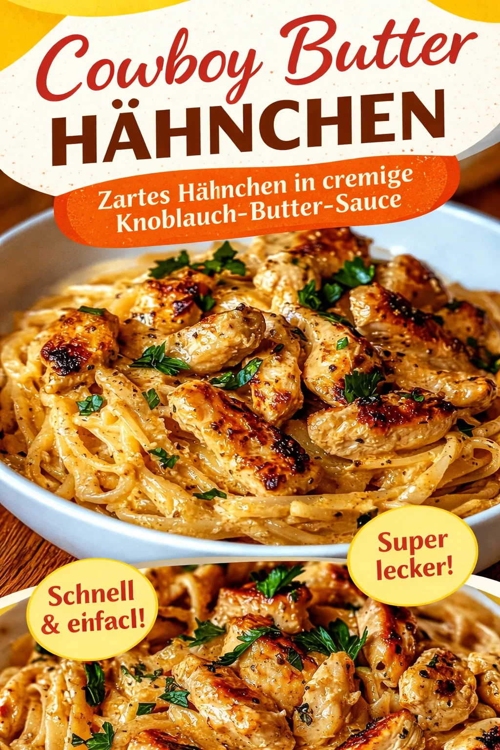 Unwiderstehlich einfaches Cowboy-Butter-Hühnchen-Linguine in 30 Minuten