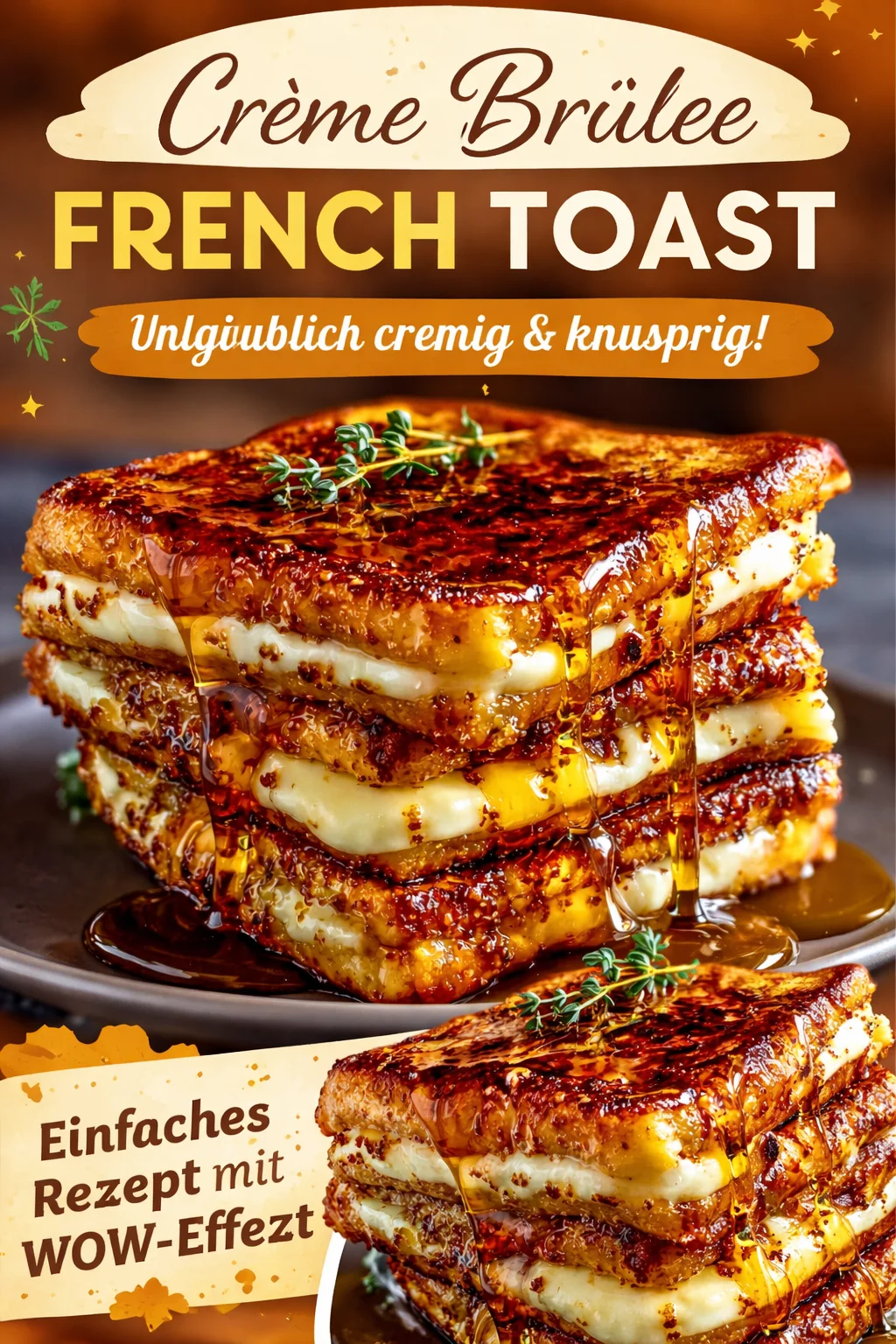 Crème Brûlée French Toast in German is: Crème Brûlée Französischer Toast.