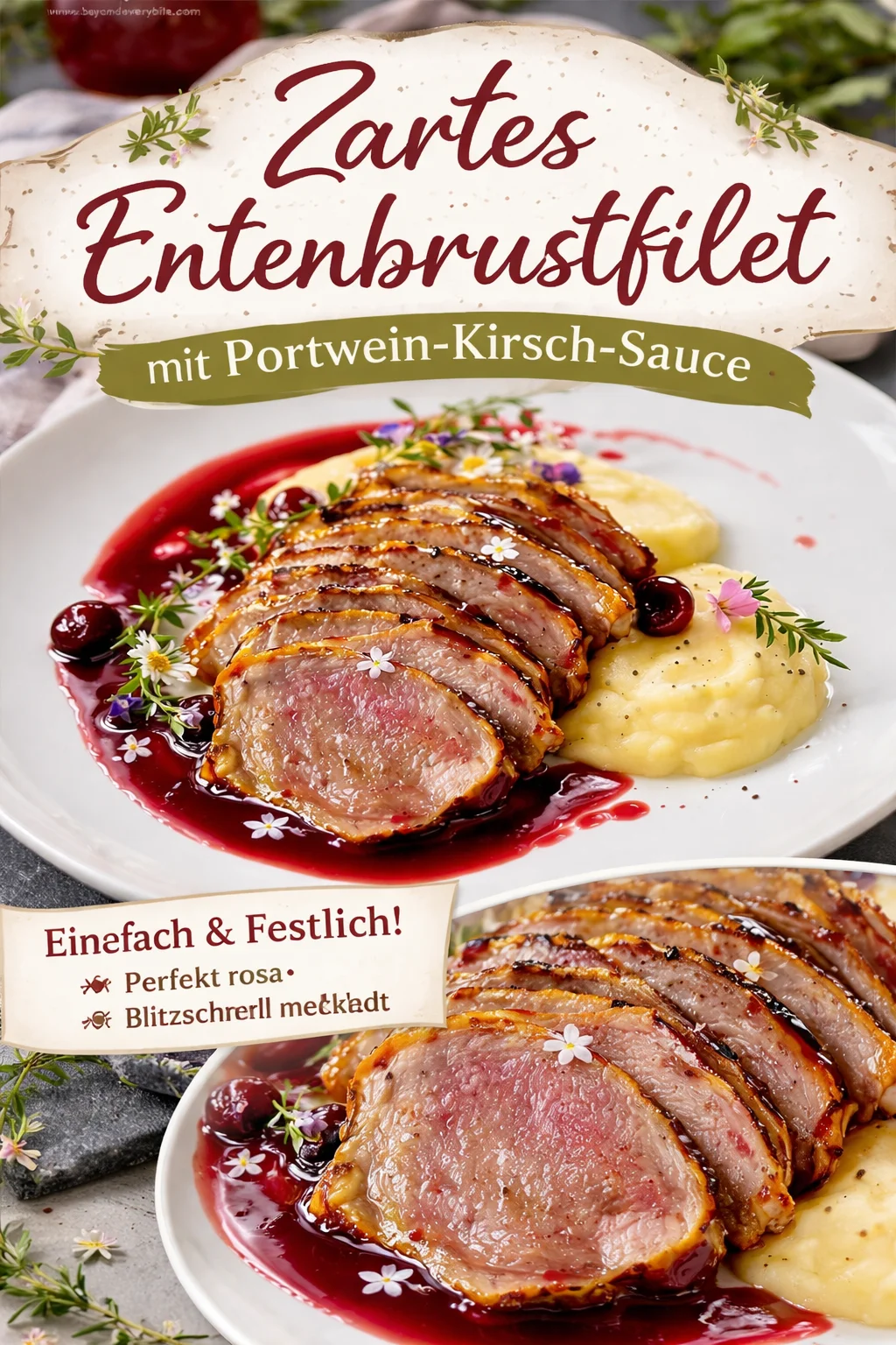 Entenbrust mit Kirschsauce