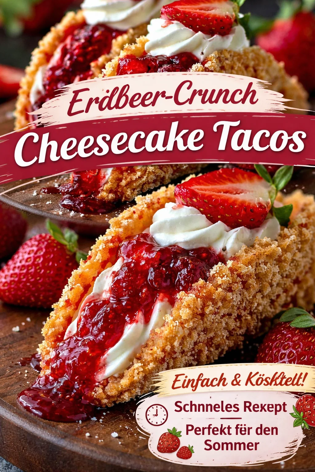 Erdbeer Crunch Cheesecake Tacos