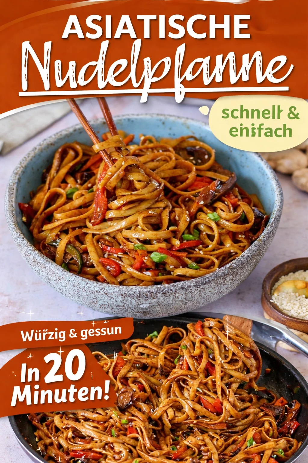 Gebratene Asia Nudeln mit Gemüse