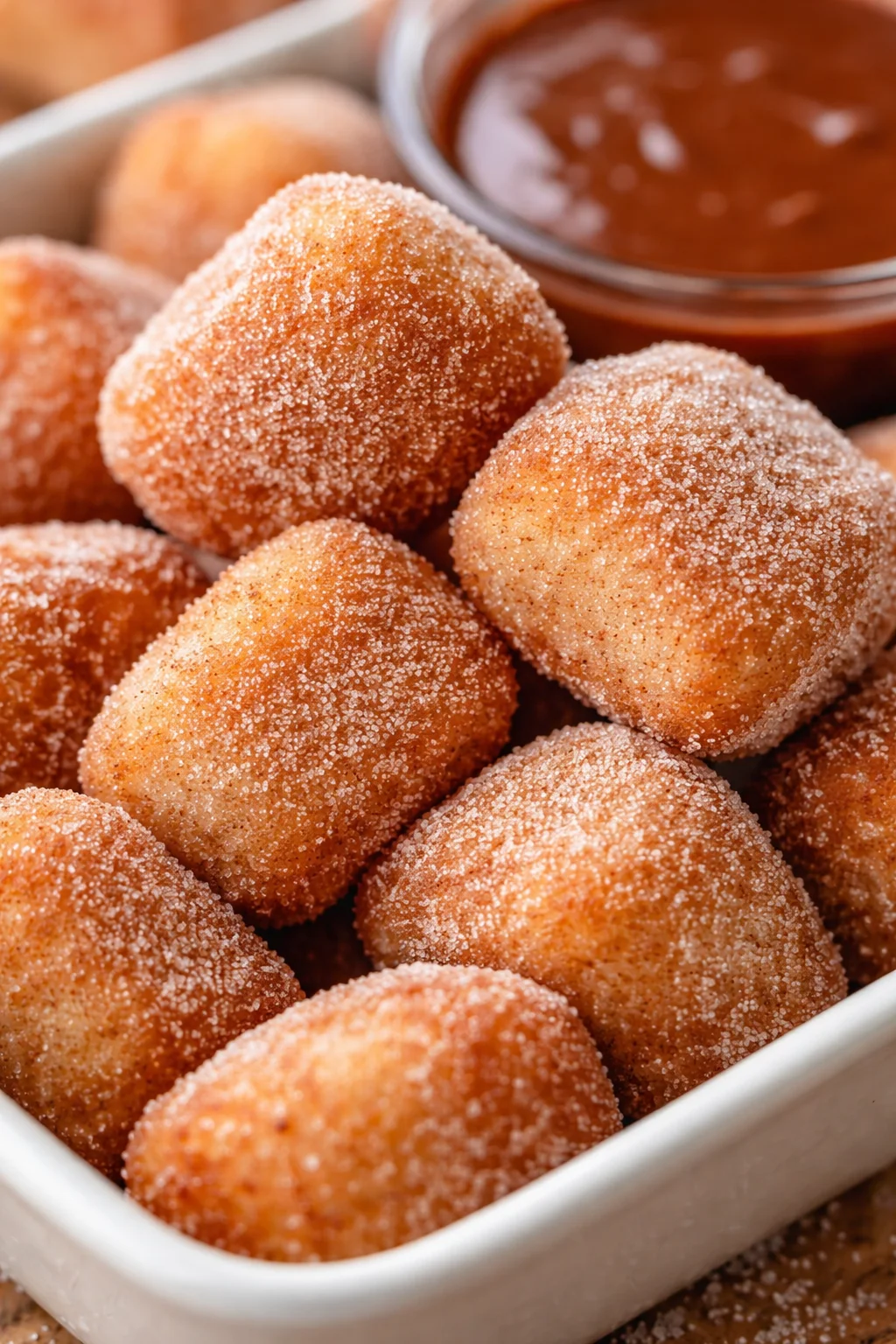 Gesunde Churro Bissen aus der Heißluftfritteuse auf einem Teller