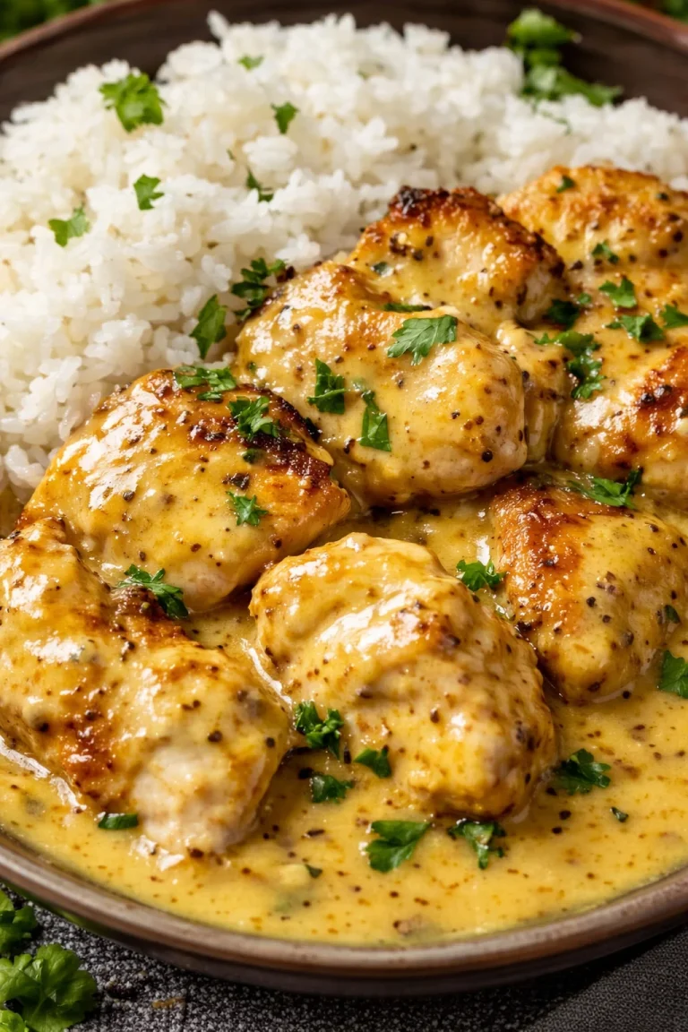 Hähnchen in Honig-Senf-Sauce