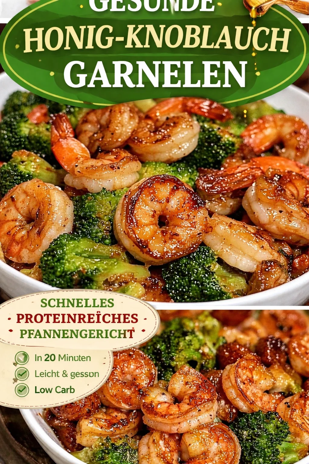 High-Protein Honig-Knoblauch-Garnelen