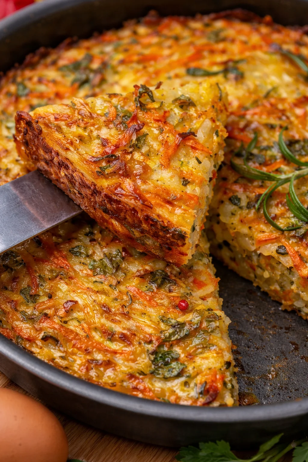 Leckere Kugel, ein traditioneller Kartoffelauflauf, serviert auf einem Teller.