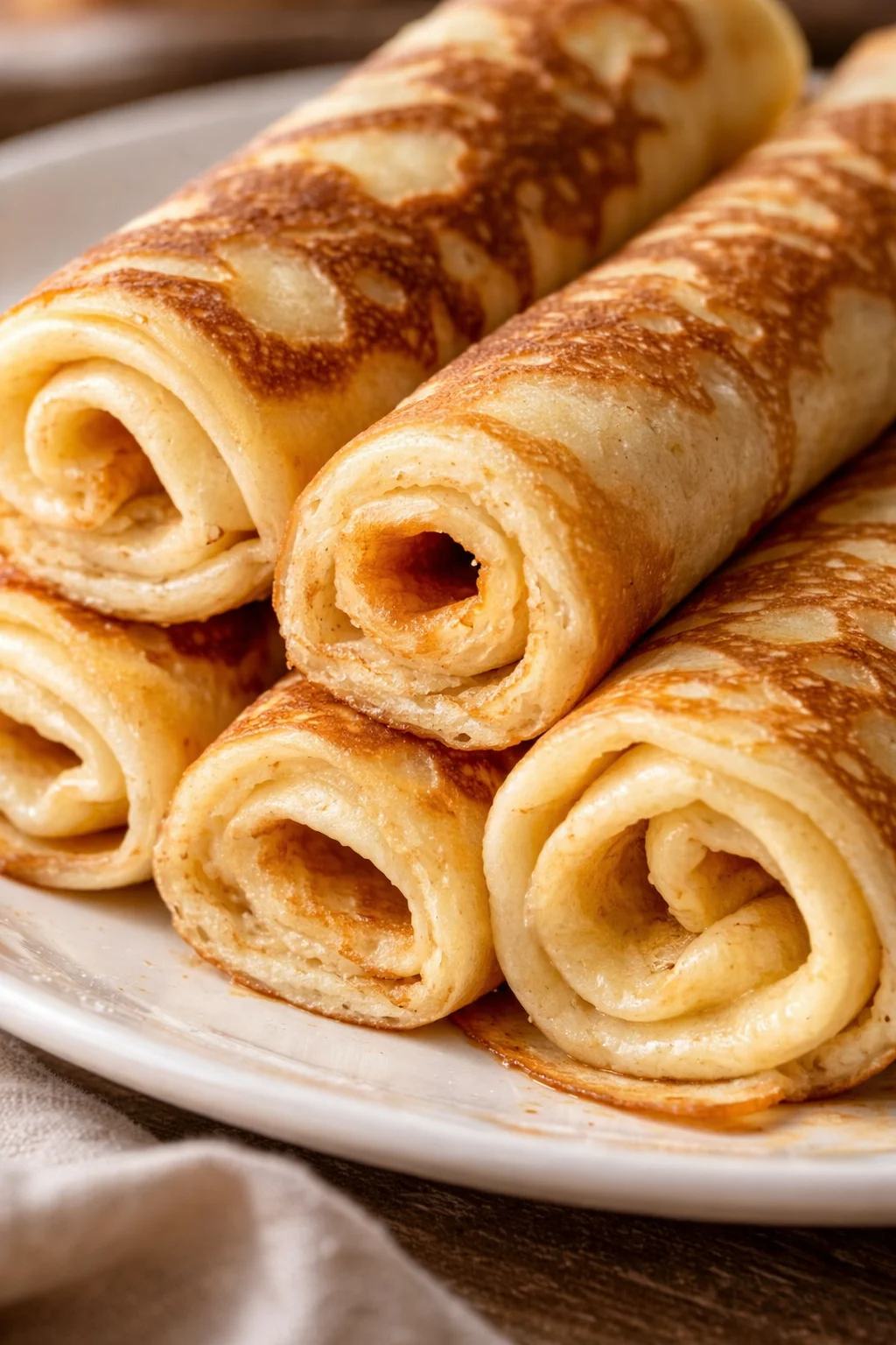 Leckere Quark-Pfannkuchen auf einem Teller serviert