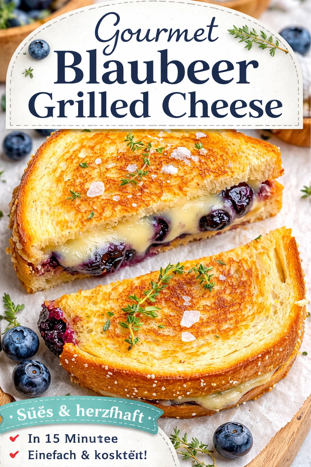 Saftiger Blaubeer-Toast mit Käse