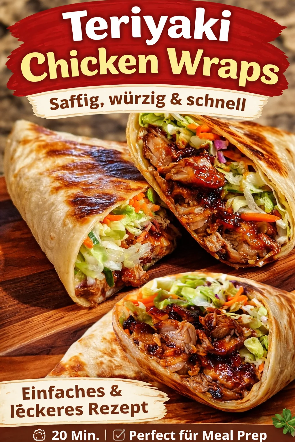 Teriyaki-Hühnchen-Wrap