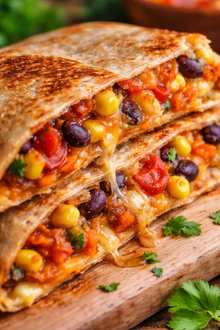 Leckere vegetarische Quesadillas mit Gemüse und Käse