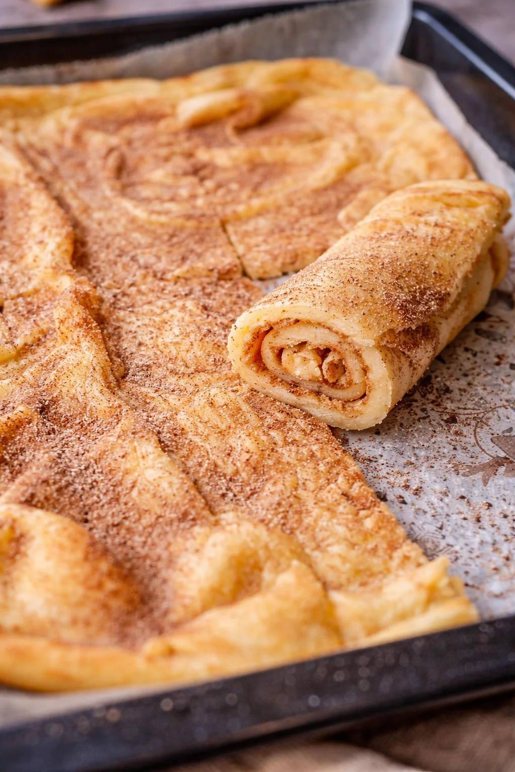Viral Ofenpfannkuchen frisch aus dem Ofen auf einem Teller serviert