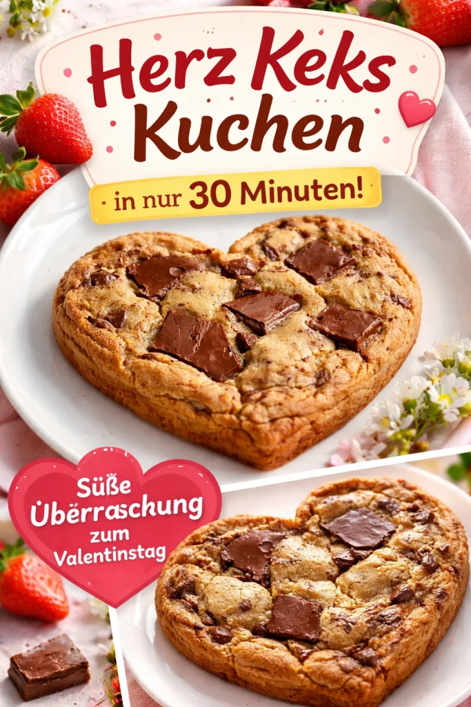 Herz Kekskuchen, frisch gebacken und dekoriert, ideal für besondere Anlässe.