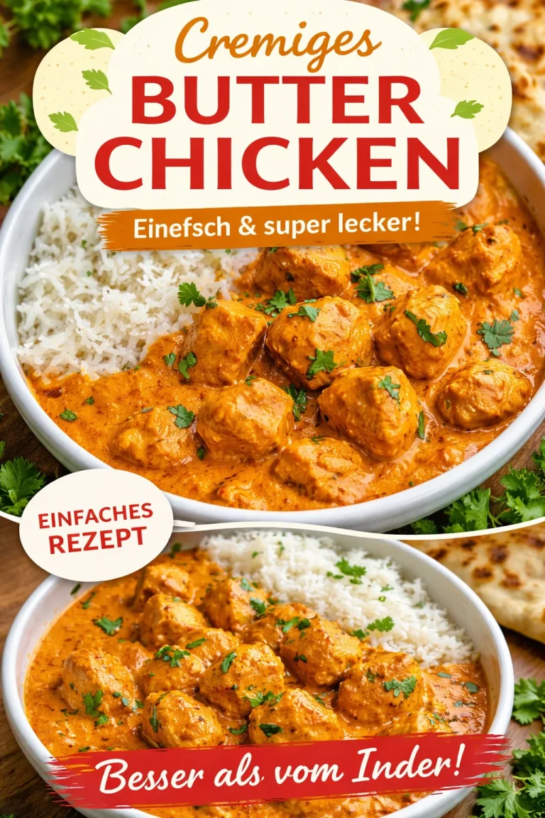 Butter Chicken Gericht mit cremiger Sauce und zartem Hühnchen