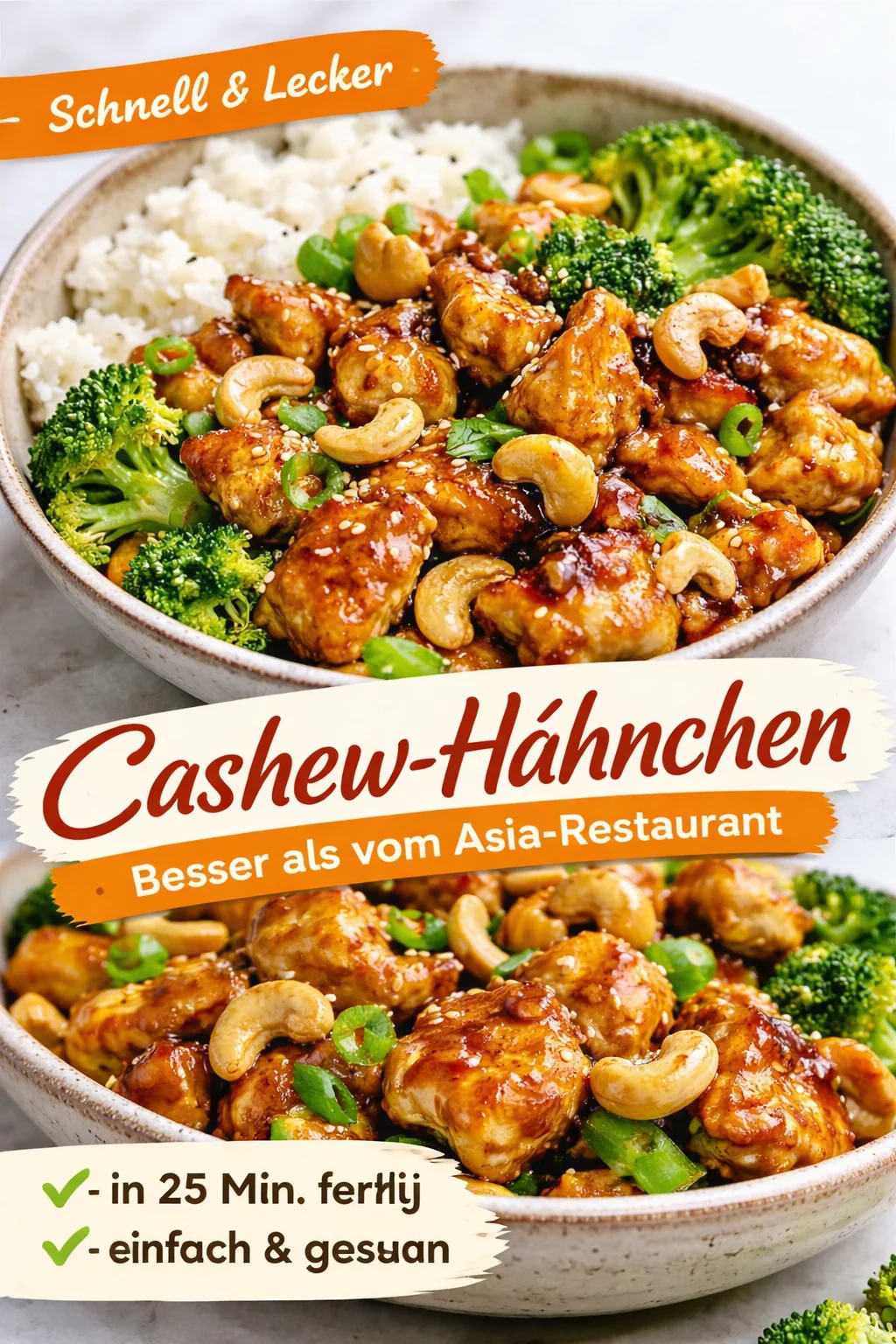 Leckeres Cashew-Hähnchen Gericht mit zartem Hähnchen und Cashewnüssen