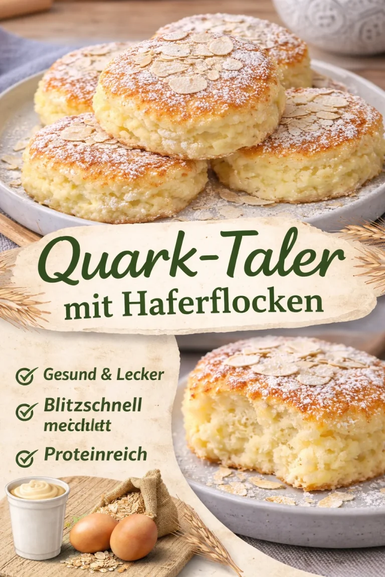 Gesunde Quark-Taler mit Haferflocken auf einem Teller