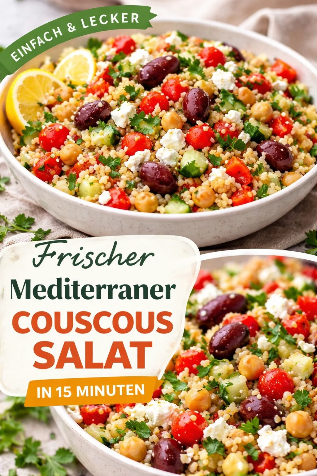Gesunder mediterraner Couscous-Salat