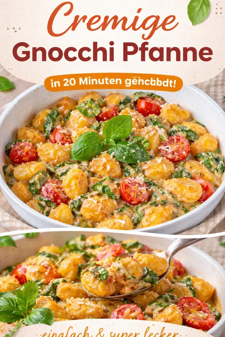 Leckere Gnocchi Pfanne mit Gemüse und Kräutern zubereitet