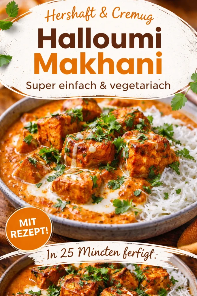 Köstliches Halloumi Makhani Gericht mit cremiger Makhani-Sauce
