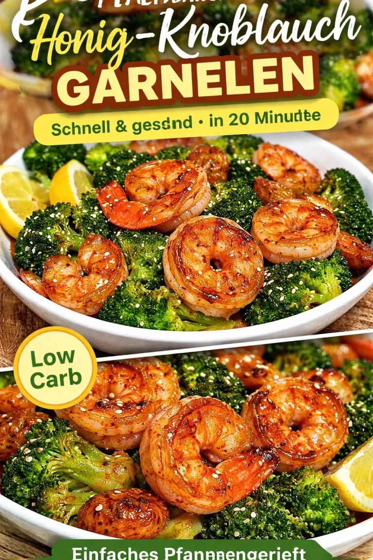 Hohe-Protein Honig Knoblauch Garnelen auf einem Teller