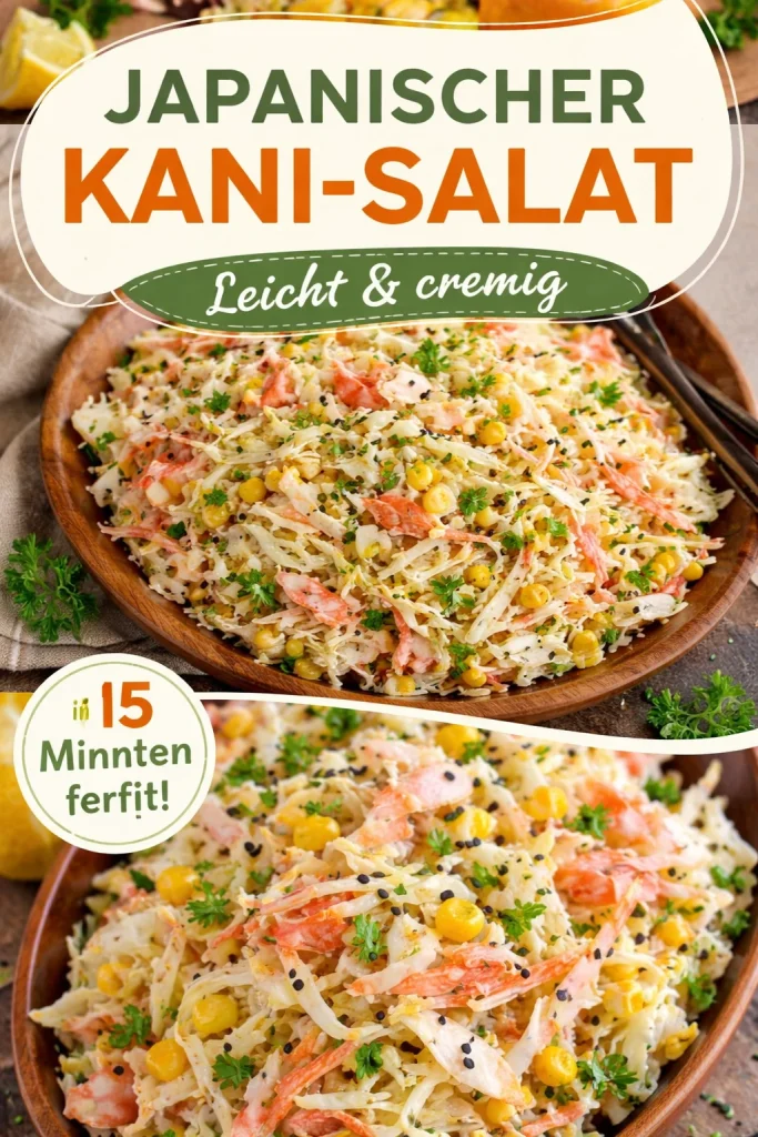 Japanischer Kani-Salat mit Krabbenimitat und Gemüse