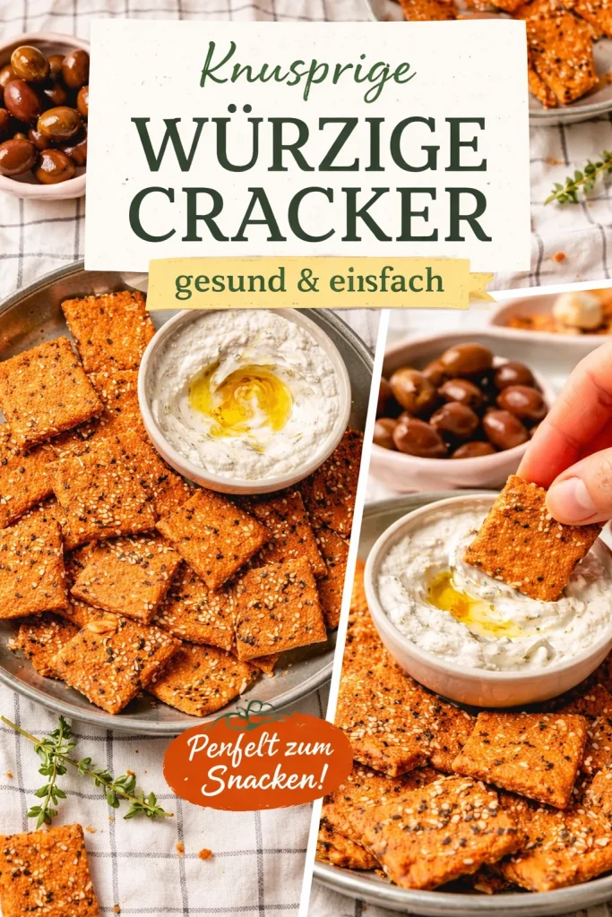 Rote Linsencracker auf einem Teller, gesunde Snack-Option