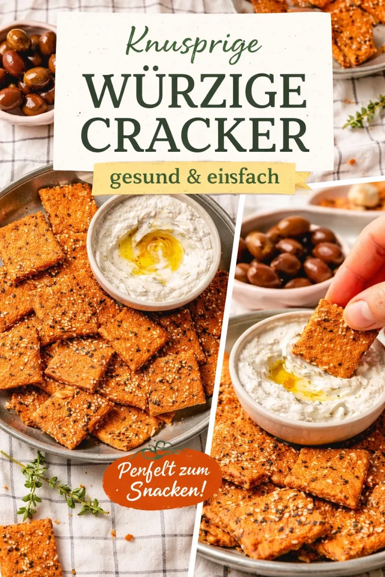 Rote Linsencracker auf einem Teller, gesunde Snack-Option