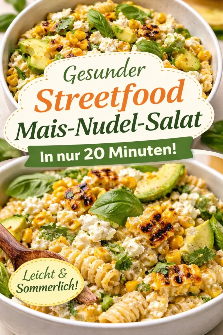 Saftiger Straßen-Mais-Pasta-Salat mit frischen Zutaten und würzigem Dressing