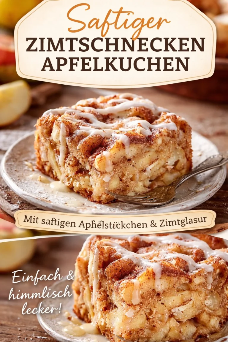 Saftiger Zimtschnecken Apfelkuchen mit Zimt und Äpfeln