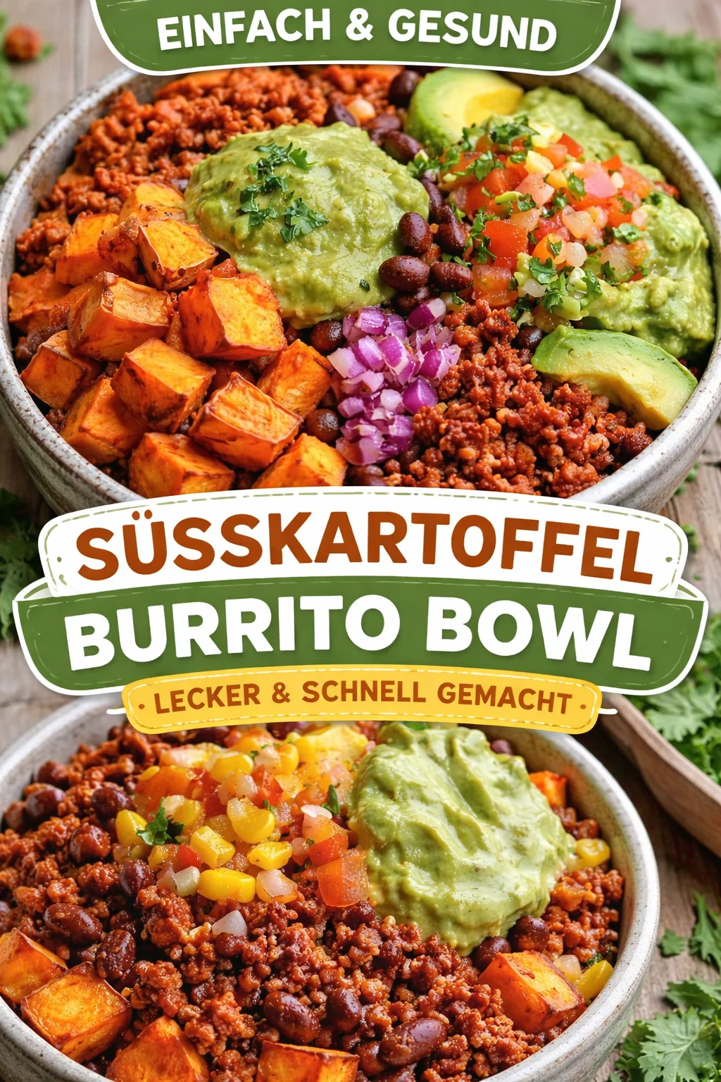 Süßkartoffel Burrito Schüssel