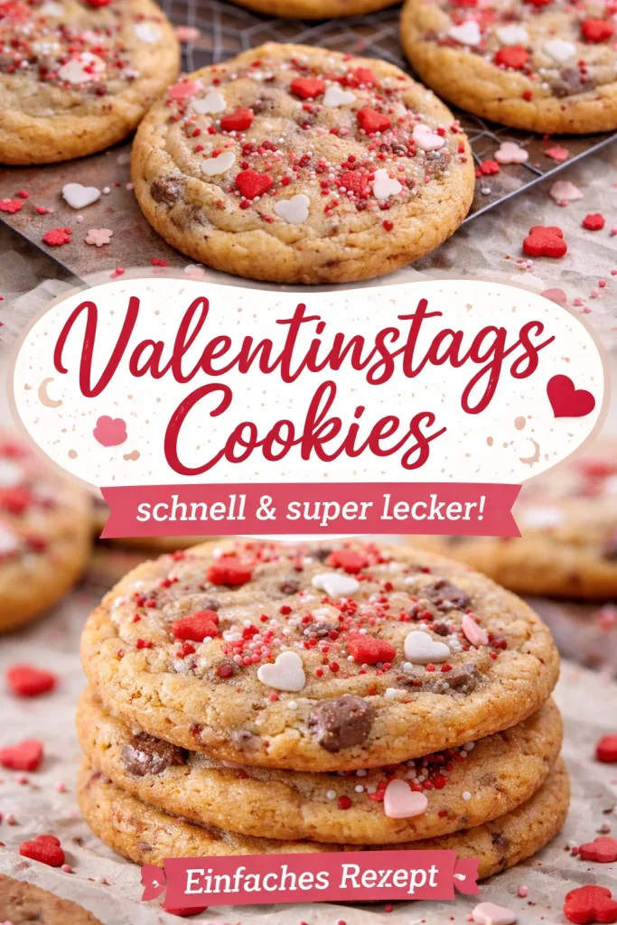 Leckere Valentinstagskekse in Herzform auf einem Teller