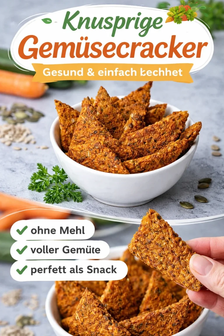 Vegane Cracker in einer rustikalen Schüssel, frisch zubereitet und knusprig.