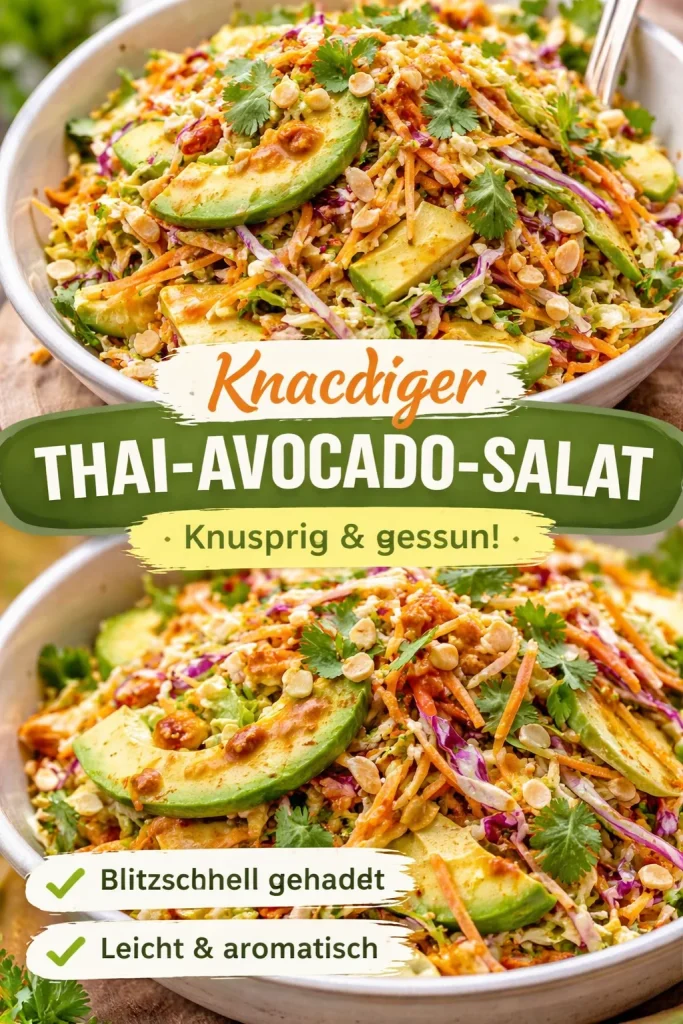 Zerrissener Thai-Salat mit Avocado und frischen Zutaten