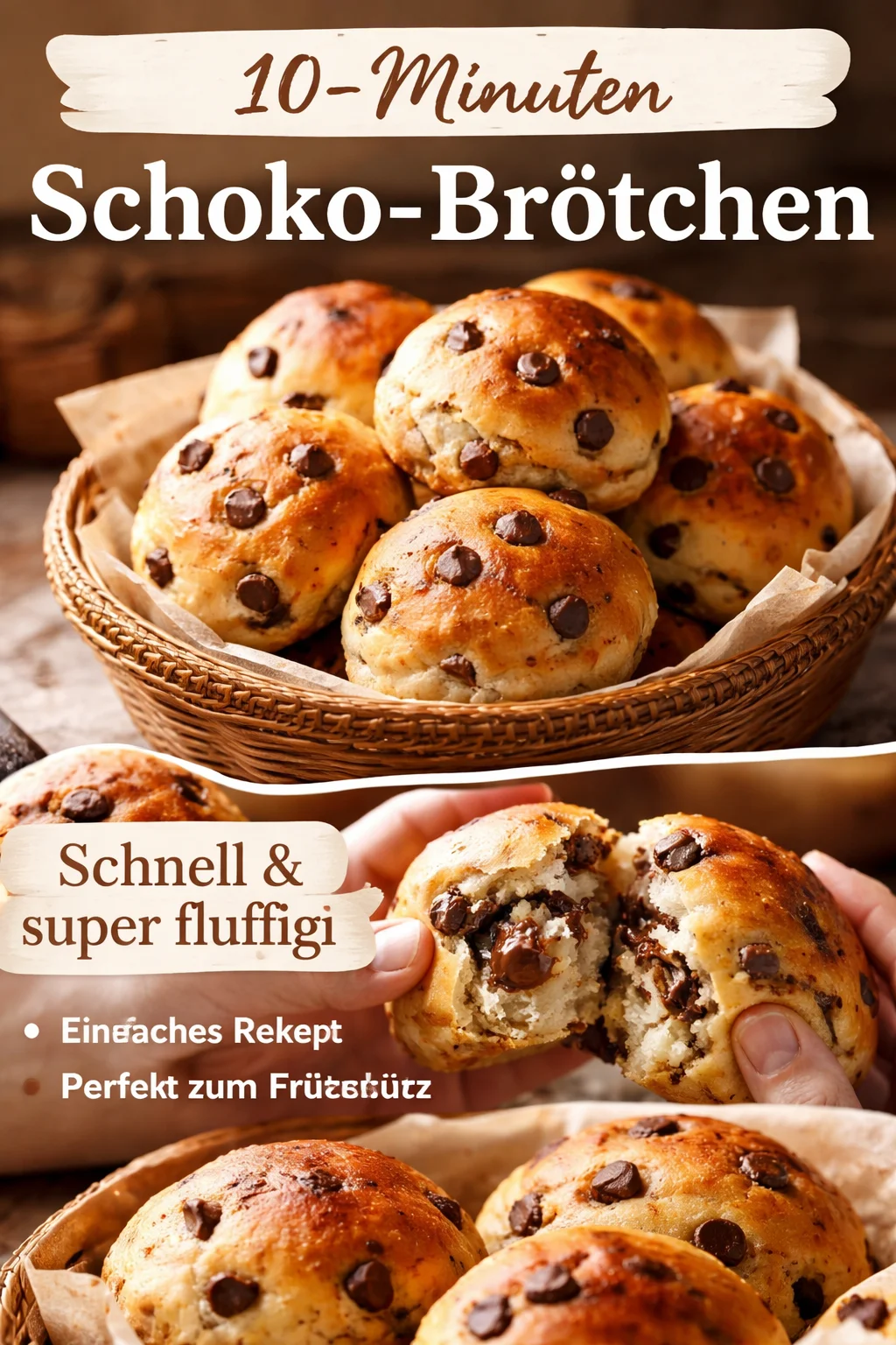 10-Minuten Schoko-Brötchen mit Quark