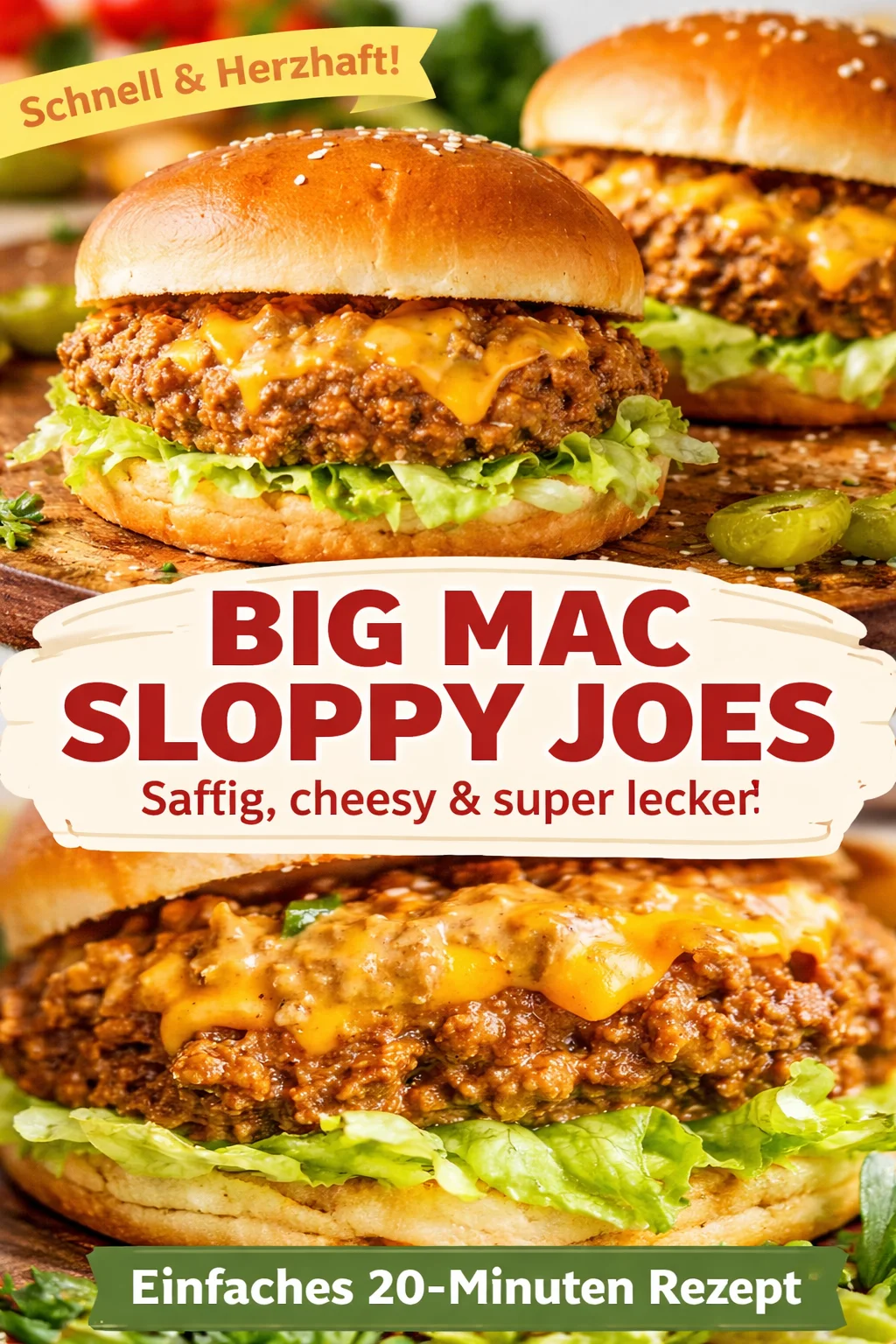 Big Mac Sloppy Joes - leckere Burger-ähnliche Sloppy Joes für ein schnelles Abendessen