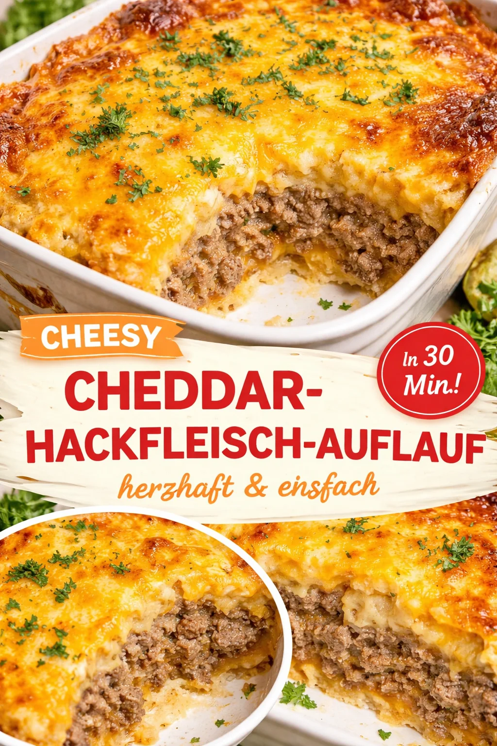 Herzhafter Cheddar Bay Cobbler mit Hackfleisch, ideal für Familienessen