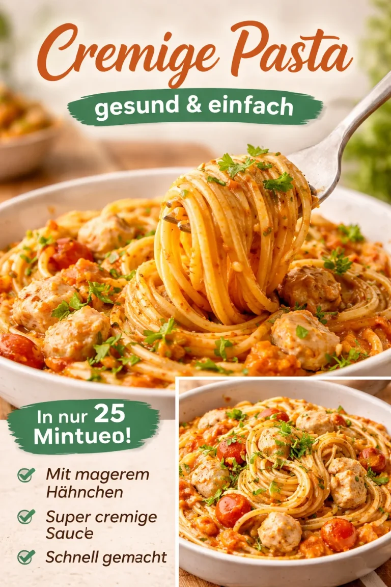 Cremige Pasta mit frischer Gemüse-Soße und Parmesan