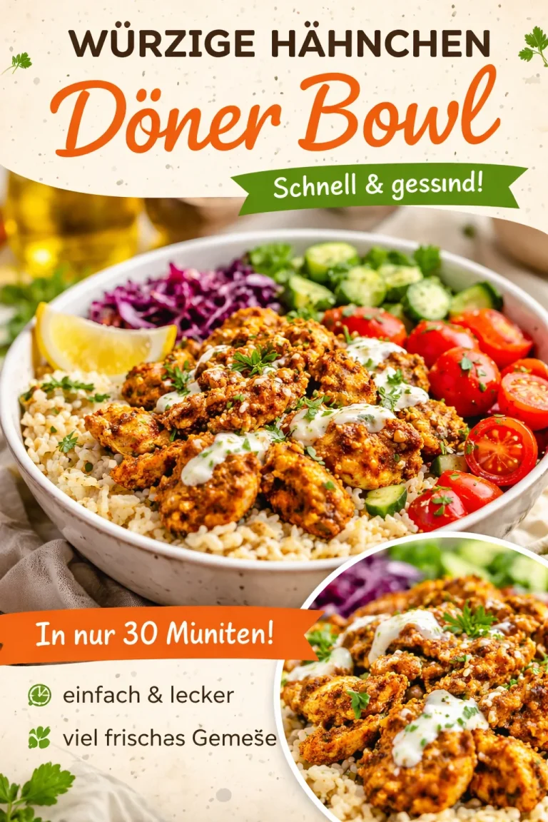 Döner Bowl mit Chicken, frisches Gemüse und aromatische Saucen