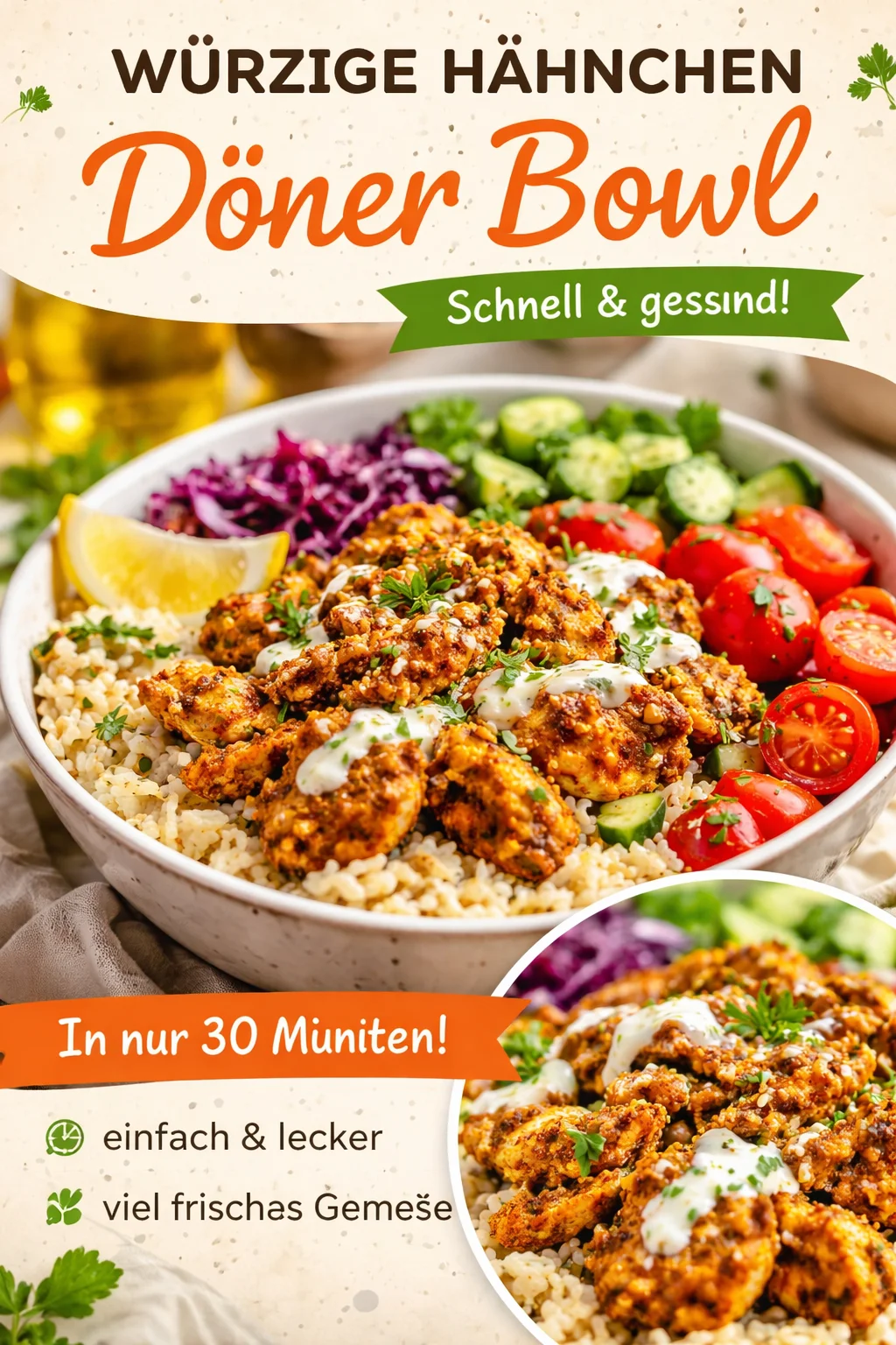 Doner Bowl with Chicken - Enjoy Quickly, Deliciously & Healthily!