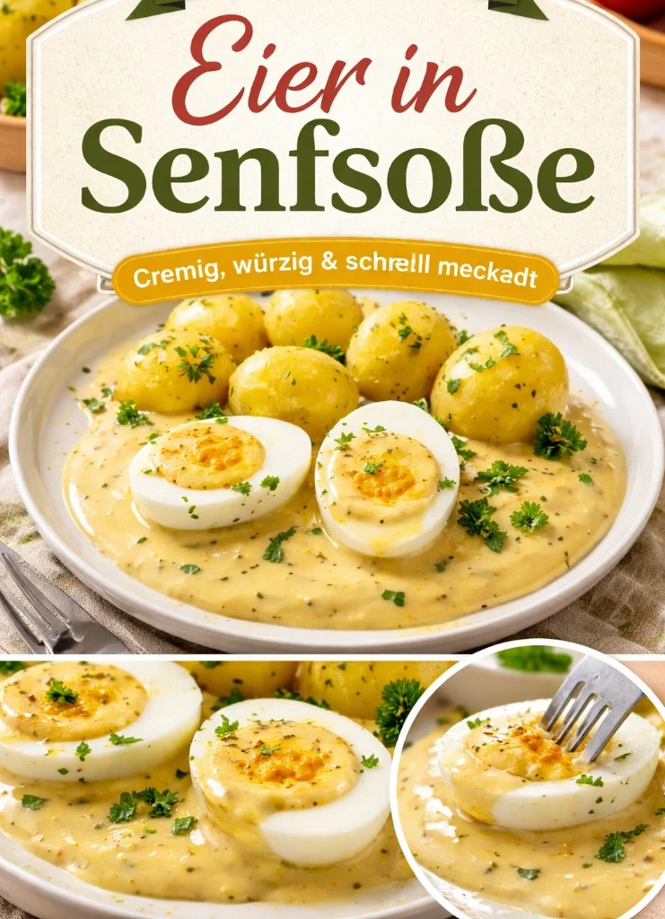 Eier in Senfsoße