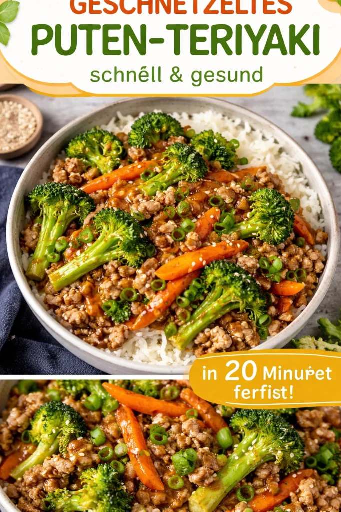 Einfaches Teriyaki-Pfannengericht mit Hackfleisch gefüllt mit Gemüse