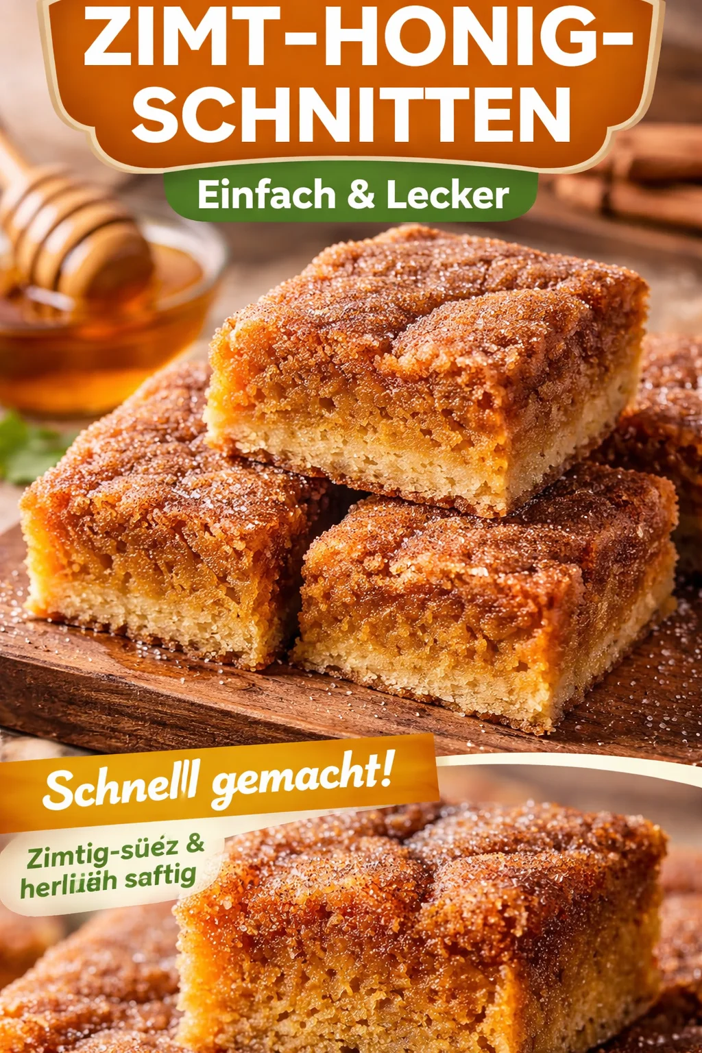Süßes Honig-Zimt-Dessert in einer Schüssel