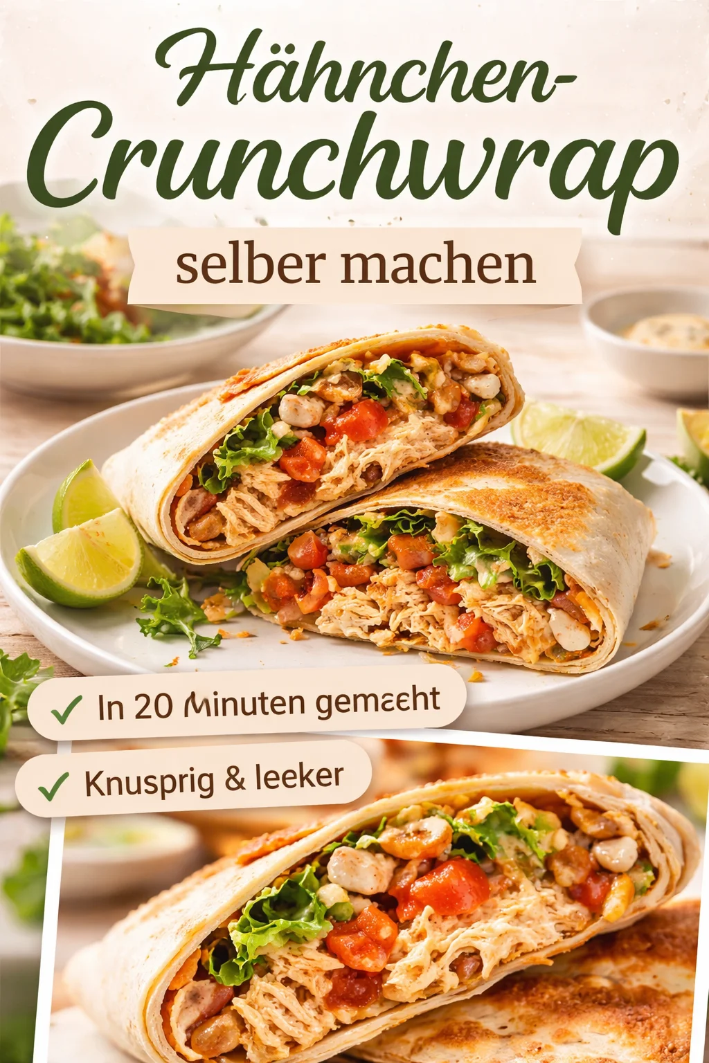 Leckerer & gesunder Hähnchen Crunch Wrap – schnell gemacht!
